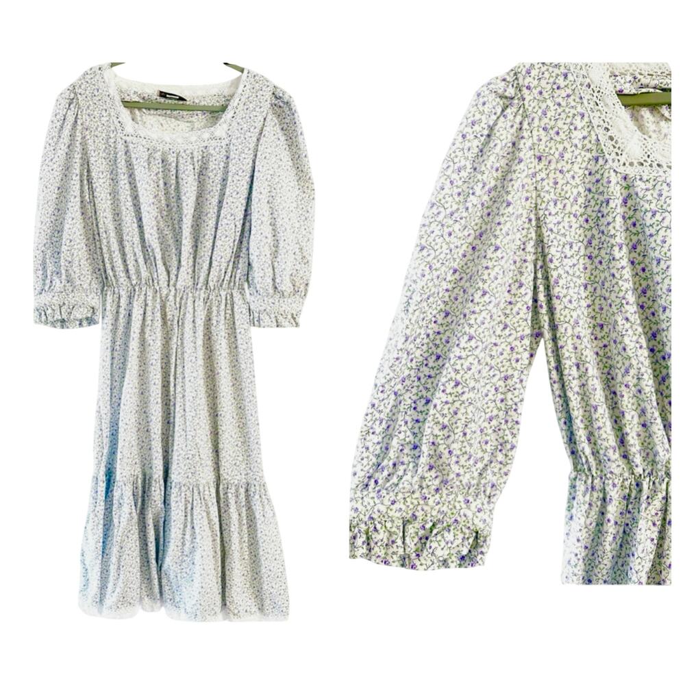 Recollections XXL Prairie Pioneer Victorian Floral Reenactment Dress USA